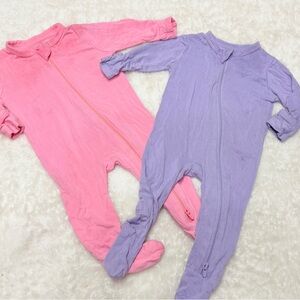 Bundle of 2 Newborn Kyte Baby Girl’s Footsie Pajamas